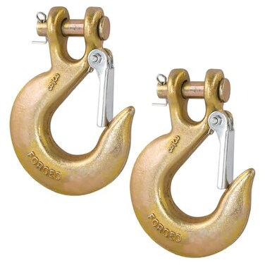 Digank 2 Pack 3/8" G70 Clevis Slip Hooks, Safety Latch, 18,000 lb