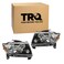 TRQ Driver and Passenger Side Headlight Assembly Set Black Bezel