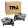 TRQ Driver and Passenger Side Headlight Assembly Set Black Bezel