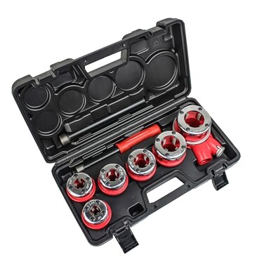 TEXALAN(RRatchet Pipe Threader Kit Ratcheting Pipe Threading Tool Set w/ 6 Dies 1/4", 3/8", 1/2", 3/4", 1", 11/4