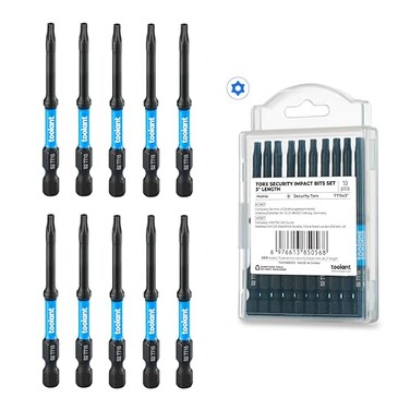 toolant 10PCS 3" Impact Torx Bit Set TT15 S2 Steel Security Torx