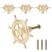 Brosay 4 Pcs Ship Rudder Knobs Nautical Wheel Drawer Pulls (Gold