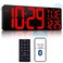 CYMHCHL 17.2" Large Digital Wall Clock Bluetooth Auto Sync Time Big Timer Red