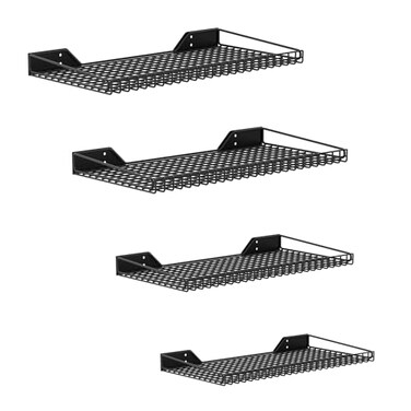 WALMANN Garage Wall Shelf, 4 Mixed-Size Wall-Mounted Storage Shelves