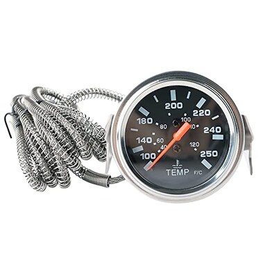 Endxedo Mechanical Car Water Temp Temperature Gauge 2'' inch 52MM Pointer Electrical Water Temperature 12V Temp Gauge Car Meter with Sensor NPT 1/2