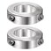HARFINGTON 2pcs Shaft Collar for 1-5/8" Rod 2-5/8" OD 11/16" Width 304 Stainless Steel Double Split Axle Clamp-On Collar with Set Screw