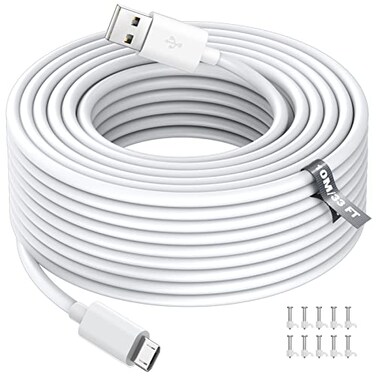 ASKUBSKU 10m/33FT Micro USB Power Extension Cable for Home Security Camera