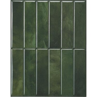 Smart Tiles Peel and Stick backsplash, Stacked Forest Green, 11.43"x9