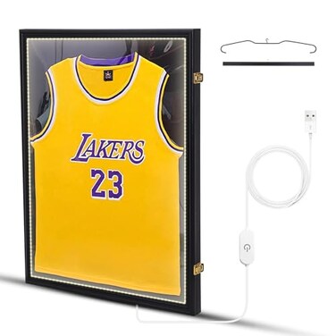 Nice C LED Jersey Frame Display Case, Light Up Shadow Box (1 Pack