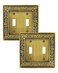 treewell 2-Pack Paisley Pattern Metal Double Toggle Light Switch Cover Plate