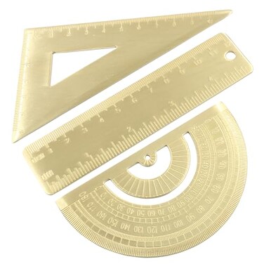 Cionyce 3 Pack Brass Mini Ruler Set