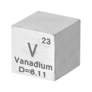 PATIKIL Vanadium Cube, 10mm V Density Cube High Density Element Cube Unique Metal Cube Periodic Table of Elements Collections Lab Experiment Teacher Scientific Classes