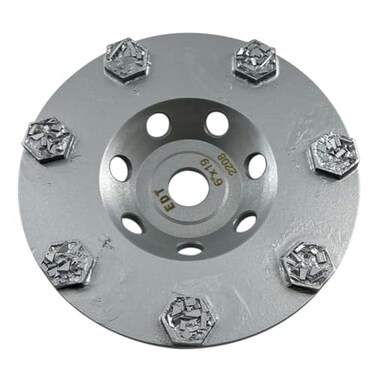 EDiamondTools 6" Crushed Chip PCD Grinding Wheel for Concrete Coating Removal