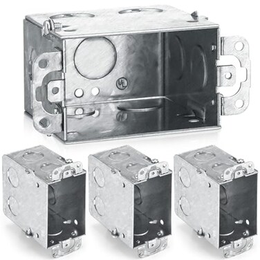 Yaocom 4 Pcs 3-1/2" Deep Switch Electrical Box 3" x 2" Gangable Outlet Box