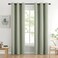MIULEE Sage Green Blackout Bedroom Curtains 84 Inch Long Light Blocking