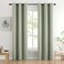 MIULEE Sage Green Blackout Bedroom Curtains 84 Inch Long Light Blocking