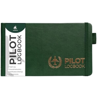 Clever Fox Pilot Logbook, Student Pro Flight Log, Radar Green, Green Pages