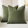 MIULEE Olive Green Chenille Couch Throw Pillow Covers, 20x20