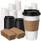 YEEHAW 16 oz 100 Pack Disposable Coffee Cups with LidsSleeves