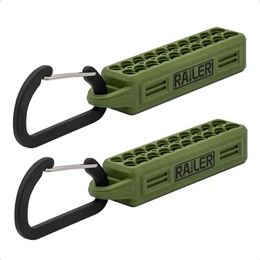 Railer 2pc 20 Hole Bit Holder Storage Organizer Set with Carabiner Belt Clips