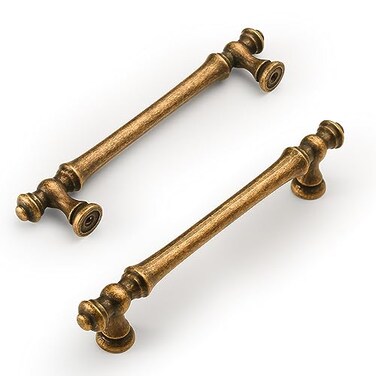 Amerdeco 10 Pack Antique Brass Cabinet Pulls 5
