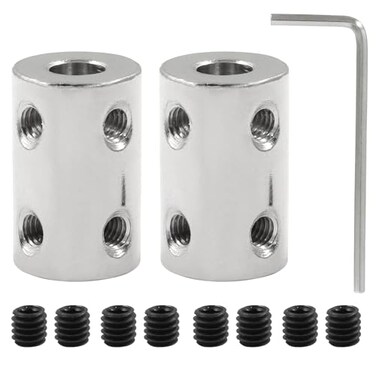 BokWin Rigid Coupling Set, 2 Pcs, 6mm to 6mm Shaft Coupler