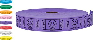 Tacticai 2000 Smile Raffle Tickets, Single Roll, Purple