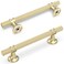 KOMOTIA 10 Pack 5 Inch Cabinet Pulls knurled Brushed Gold Kitchen Cabinet Handles Aluminum and Zinc Alloy Drawer Pulls Solid Cabinet Hardware