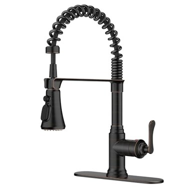 FORIOUS Rustic Kitchen Faucet with Pull Down Sprayer, Oil Rubbed Bronze