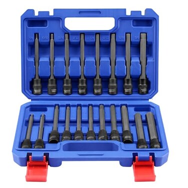 WORKPRO 19 Piece Extra Long Hex Bit Socket Set, Premium S2 Bits