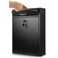 Yaocom Wall Mount Locking Mailbox, Black, 16.2 x 11.2 x 4.7 Inches