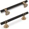 KOMOTIA 10 Pack 5 Inch Cabinet Pulls knurled Matte Black and Champagne Bronze Kitchen Cabinet Handles Aluminum and Zinc Alloy Drawer Pulls Solid Cabinet Hardware