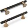 KOMOTIA 10 Pack 5 Inch Cabinet Pulls knurled Matte Black and Champagne Bronze Kitchen Cabinet Handles Aluminum and Zinc Alloy Drawer Pulls Solid Cabinet Hardware