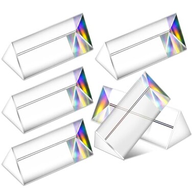 Kanayu 12 Pcs Clear Triangular Prism Optical Glass,2.5 Inch
