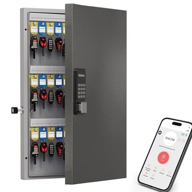 WeHere 72 Key Lock Box Smart Key Organier Cabinet with KeypadApp for Office