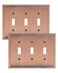 treewell 2-Pack Zinc Alloy Triple Toggle Light Switch Cover Plate, Solid Wall Plate