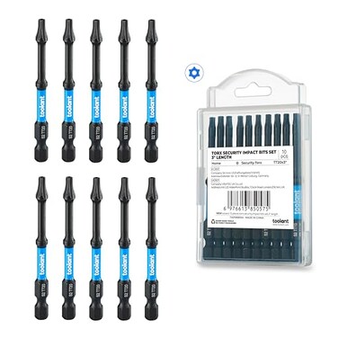 toolant 10PCS 3" Impact Torx Bit Set TT20 S2 Steel Security Torx
