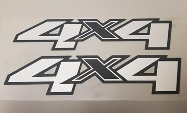 Aimoll 2Pc 4x4 Decals Stickers Emblem Replacement for Silverado Truck Bed Side 2007-2013 (White
