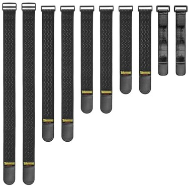 Trilancer Elastic Cinch Straps with Anti-Slip Strips, 5 Size Combo(10-Pack