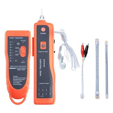 ANPTAIKE Network Cable Tester Telephone Line Cable Tracker Wire Tracer Test CAT5 CAT6 RJ45 RJ11 Ethernet LAN Network Cables XQ-350