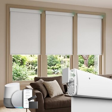 DONGFXK No Drill Motorized Blinds with Remote, White,23" W x 72" H