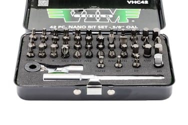 VIM TOOLS: 42 PC 1/4" Half Cut Bit Set (inludes Bit Ratchet