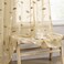 MIULEE Beige Sheer Curtains 2 Panels Embroidered Leaf Patterned, W52 x L96