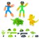 Zing Stikbot Dino Theme Pack Bundle, Set of 2 Stikbots, 2 Stikbot Dinos and Dino-Themed Accessories, Create Stop Motion Animation (Mixed