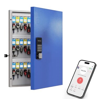 WeHere 72 Key Lock Box Smart Key Organier Cabinet with KeypadApp for Office