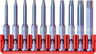 PB Swiss Tools Torx Plus Bit Block PB E6.716 CN100% Swiss Made10-Piece Bit Set with 10 Long E6 1/4" PrecisionBits Sized T6-T40