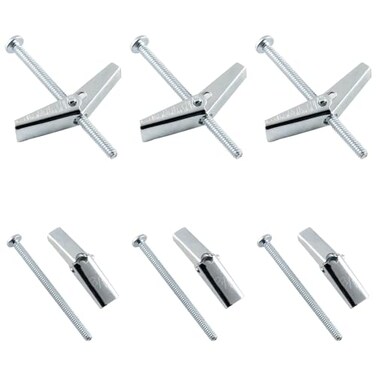 Jersvimc 1/8 x 2 Inch Round Head Toggle Bolt and Wing Nut, 10Pcs