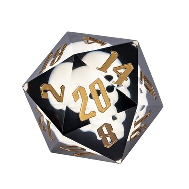 Cusdie Large D20 Dice 55mm with Sharp Edges, DD 20 Sided Dice for RPG Game