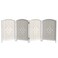 Red Lantern 2 ft. Short Diamond Weave Fiber Folding Screen - White - 4 Panel