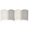 Red Lantern 2 ft. Short Diamond Weave Fiber Folding Screen - White - 4 Panel